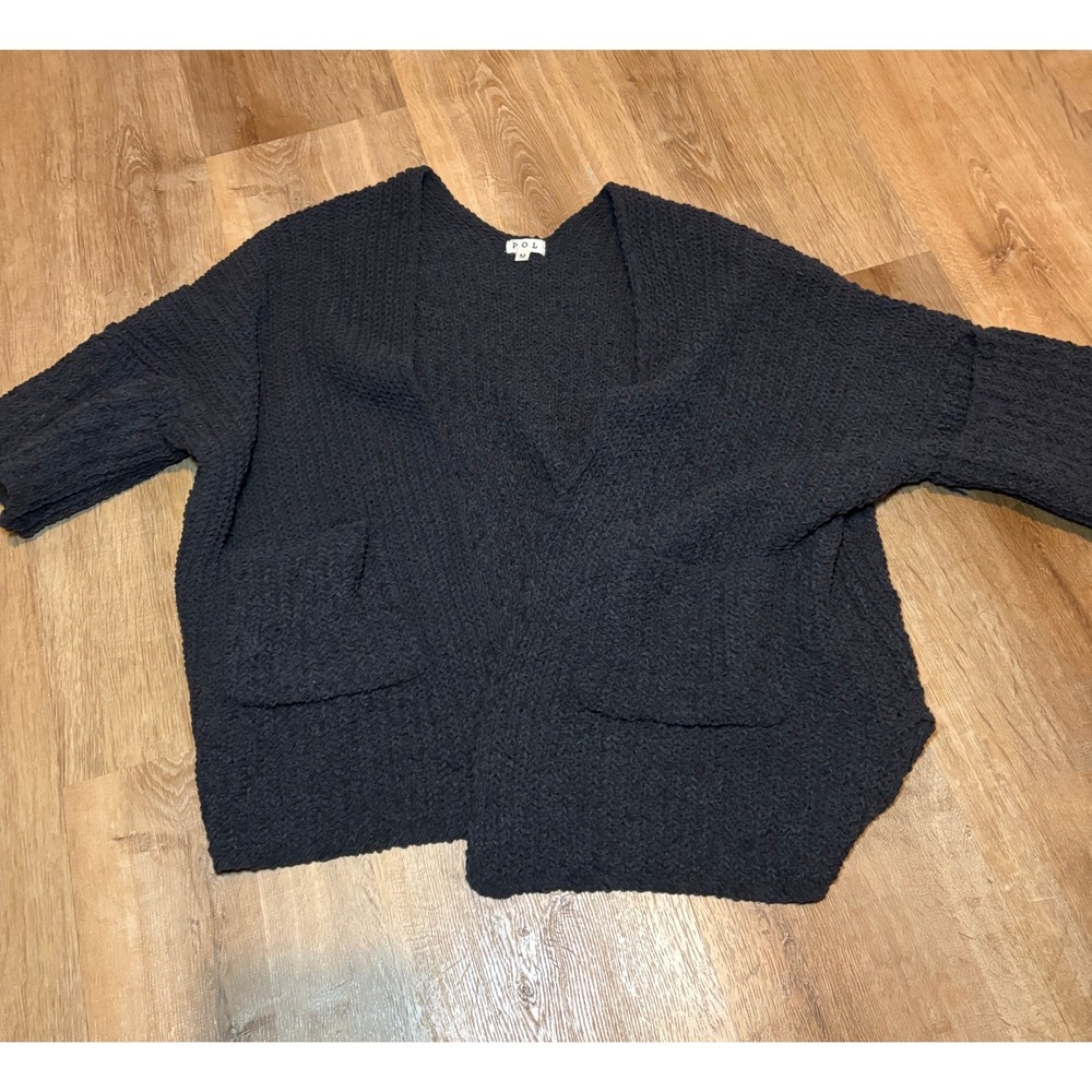 POL Short Sleeve Black Cardigan Sweater‎